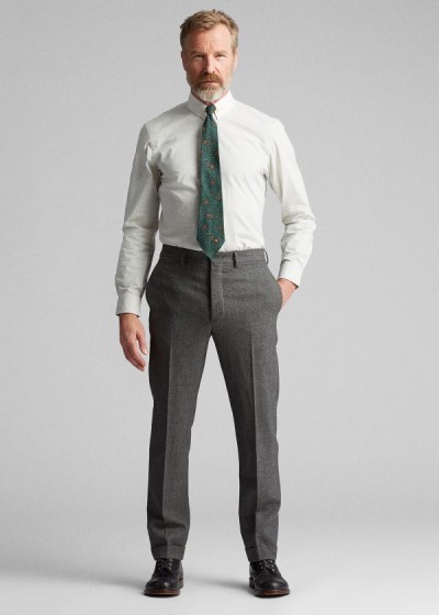 Pantalones Ralph Lauren Hombre Negros / Grises - Slim Glen Plaid Wool - AVYTU1369